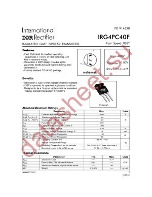 IRG4PC40F datasheet  